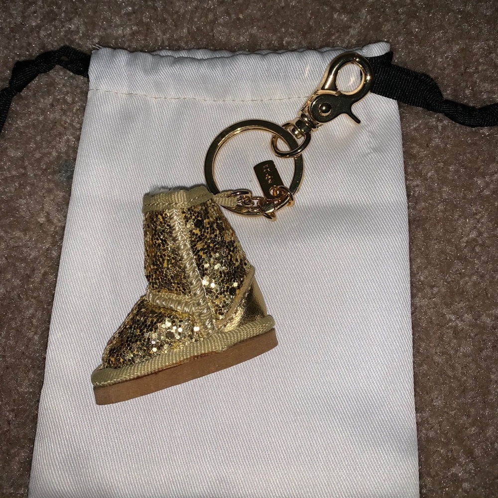 Ugg Glitter Gold Boot Key Chain